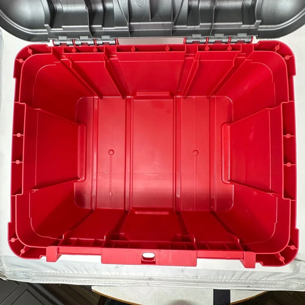 Keter Heavy Duty Plastic Tool Box Red Gray Metal Latches Portable 16 Inch Case